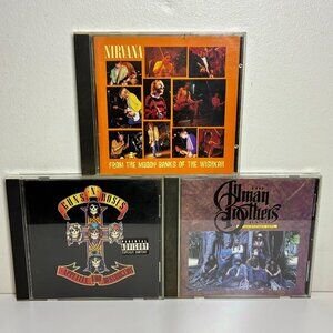 Lot of 3 Classic Rock Grunge CDs Nirvana, Guns N' Roses, The Allman Brothers